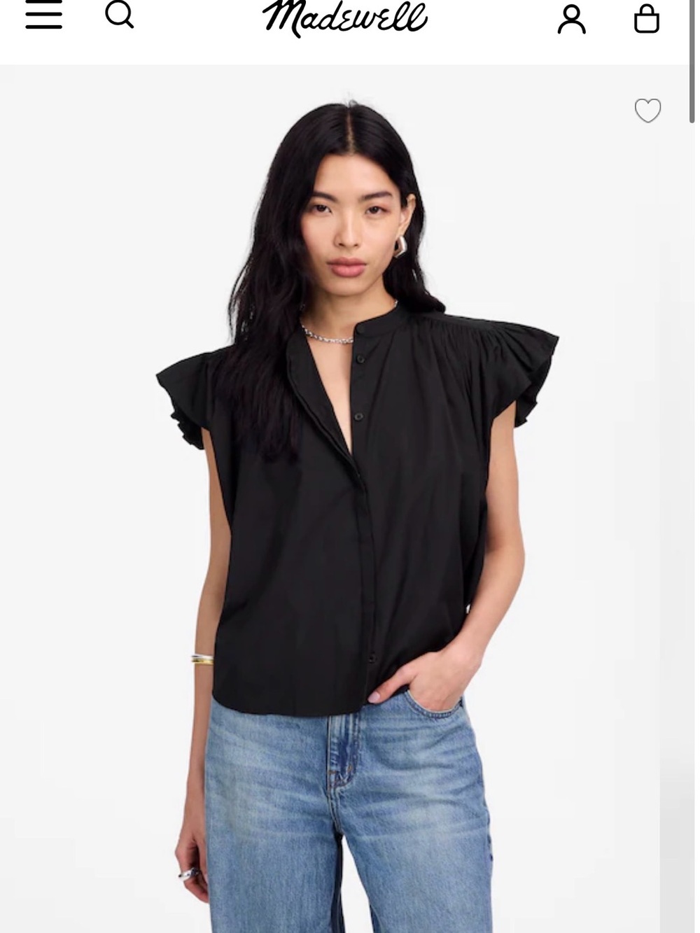 Madewell Poplin Shirred Button-up Shirt
